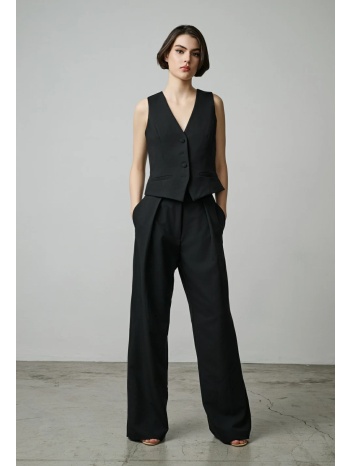 ψηλόμεσο ριχτό παντελόνι με πιέτες