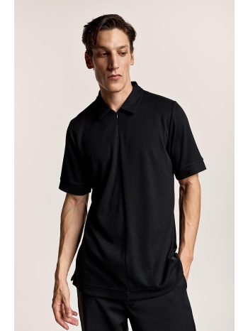 ζακάρ πλεκτή polo μπλούζα με φερμουάρ