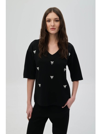 μπλούζα με v και στρας