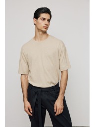 μπέζ κοντομάνικη μπλούζα ...