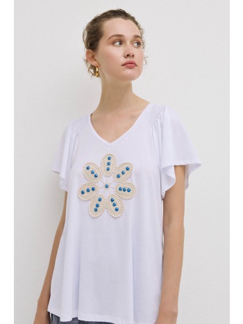 μπλούζα με δαντελένιο λουλούδι λευκό