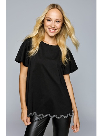 κοντομάνικη μπλούζα με στρας