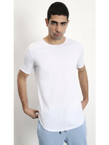 κοντομάνικη μπλούζα με στενό μανίκι και πλάγια ραφή