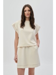 μίνι φούστα με στρας στο τελείωμα και λάστιχο