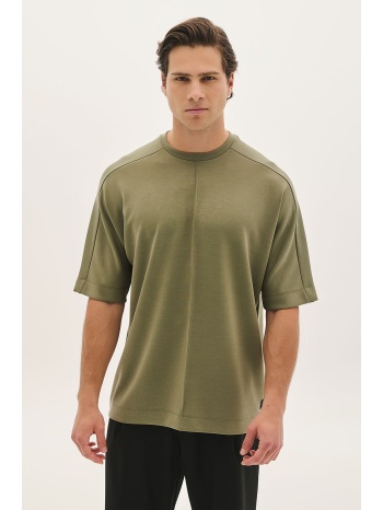 ματ βελούδινη μπλούζα με 3/4 μανίκι και κάθετη ραφή