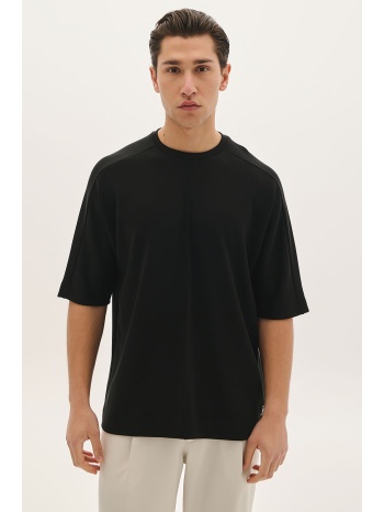 ματ βελούδινη μπλούζα με 3/4 μανίκι και κάθετη ραφή