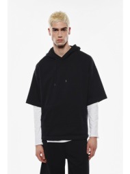 κοντομάνικο φούτερ με κουκούλα