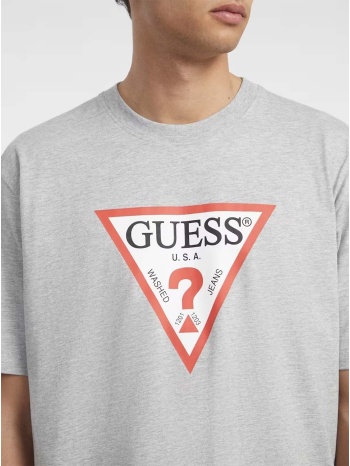 γκρί κοντομάνικη με στάμπα guess iconic triangle
