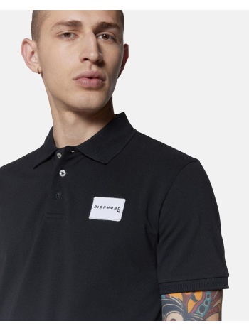 κοντομάνικη polo με κέντημα john richmond μαύρο