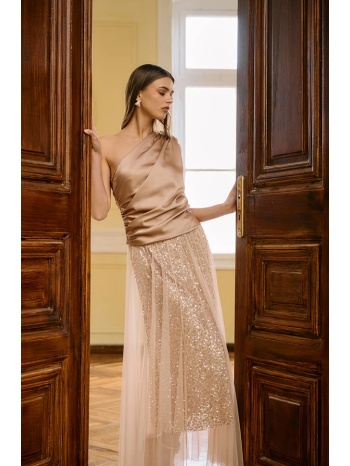 σατινέ μπλούζα με έναν ώμο