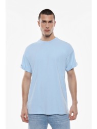 κοντομάνικη crewneck με ρεβέρ στα μανίκια