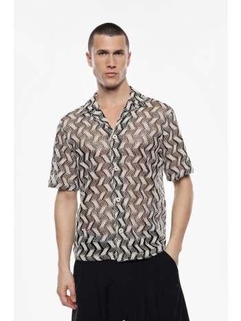 εμπριμέ διάτρητο πουκάμισο