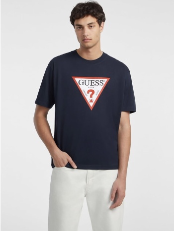 κοντομάνικη με στάμπα guess iconic triangle