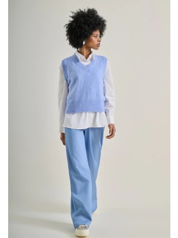 ψηλόμεσο παντελόνι τύπου denim με φαρδύ μπατζάκι