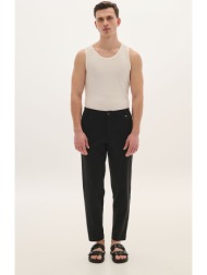 βαμβακερό παντελόνι με λάστιχο στη μέση μπέζ