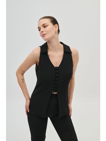 μακρύ γιλέκο με ιδιαίτερο κλείσιμο