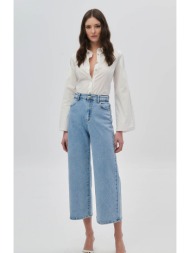 τζην ψηλόμεσο cropped παντελόνι με στρας