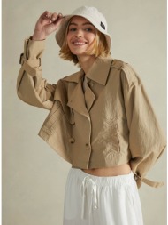 cropped καμπαρντίνα με ...