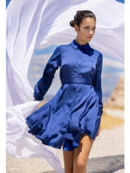 μίνι φόρεμα σεμιζιέ με σατινέ υφή