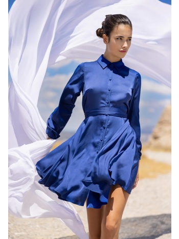 μίνι φόρεμα σεμιζιέ με σατινέ υφή