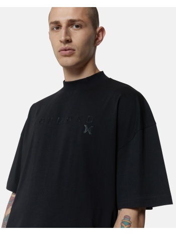 john richmond oversized t-shirt με ανάγλυφο κέντημα μαύρο