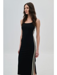 μίντι φόρεμα με ρίγα στο πλάι