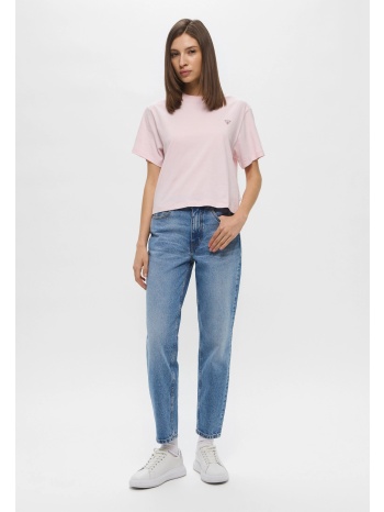 μπλέ medium wash mom fit high rise jeans