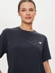 μπλέ κοντομάνικη με κέντημα guess iconic triangle