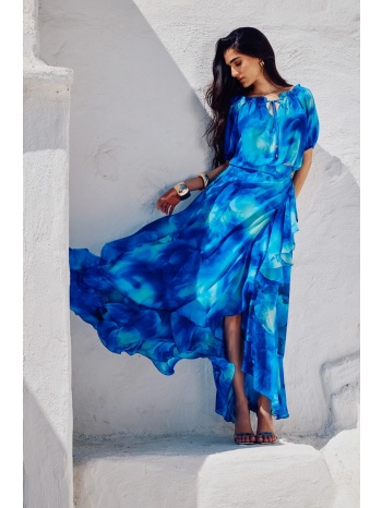 μάξι φούστα εμπριμέ με λουλούδια και βολάν