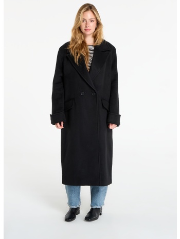 παλτό allsaints mabel double breasted oversized coat black σε προσφορά