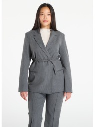 μπουφάν samsøe samsøe salot blazer belt dark gull gray pinstripe l