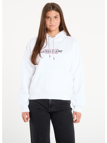 φούτερ guess jeans hood os american white l σε προσφορά