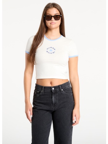 μπλουζάκι guess jeans ss cn baby ringer white l σε προσφορά