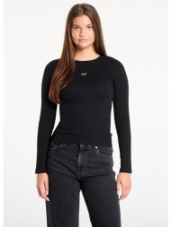 μπλουζάκι guess jeans ls cn embro slim black l