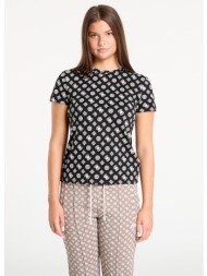 μπλουζάκι guess gloria peony ss t-shirt black l