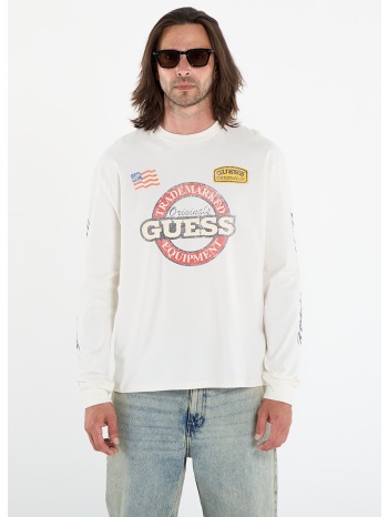 μπλουζάκι guess originals cn ls int race tee white l σε προσφορά