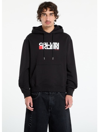 φούτερ calvin klein jeans ls terry sweatshirt black l σε προσφορά
