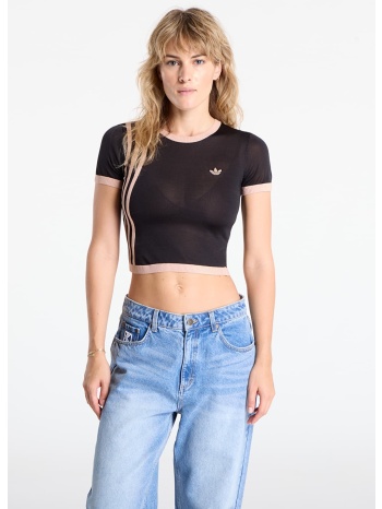 μπλουζάκι adidas knitted 3 stripe short tee black l σε προσφορά