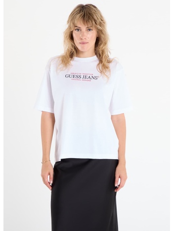μπλουζάκι guess jeans ss cn os american white l σε προσφορά