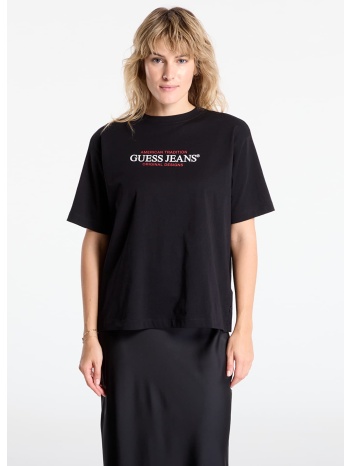 μπλουζάκι guess jeans ss cn os american black l σε προσφορά