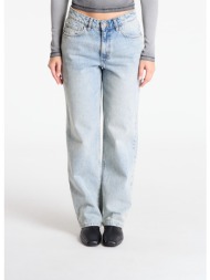 παντελόνια guess originals baggy dad jeans washed blue 25