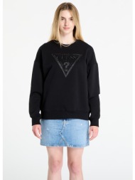 φούτερ guess ls triangle glitter sweatshirt black l