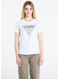 μπλουζάκι guess ss cn krystal triangle tee white s