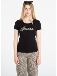 μπλουζάκι guess ss logo hot fix tee black xs