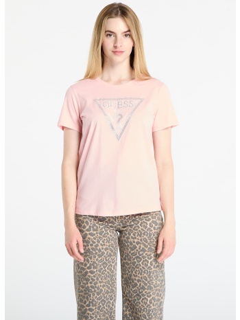 μπλουζάκι guess ss cn krystal triangle tee pink xs σε προσφορά