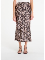 φούστα guess sibilla long satin skirt leopard print l