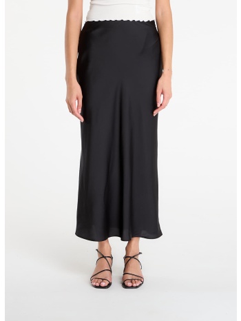 φούστα guess sibilla long satin skirt black l σε προσφορά