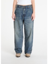 παντελόνια carhartt wip w` brandon single knee pant blue worn used wash xs