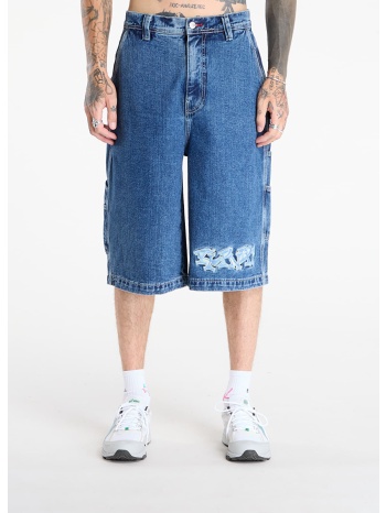 ripndip ace ultra wide leg shorts medium wash l σε προσφορά