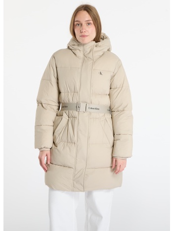 μπουφάν calvin klein jeans belted midweight coat brown xs σε προσφορά